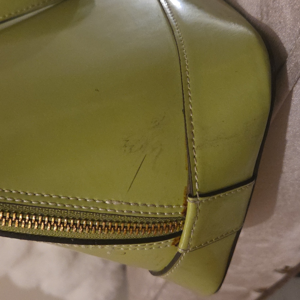 ALBERTA di Canio Genuine Leather Dome Bright Green Handbag With Dust Bag - Picture 8 of 14